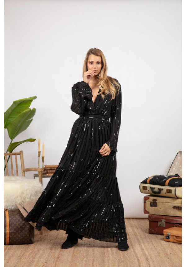 NATALY BLACK / BLACK SEQUINS LINES