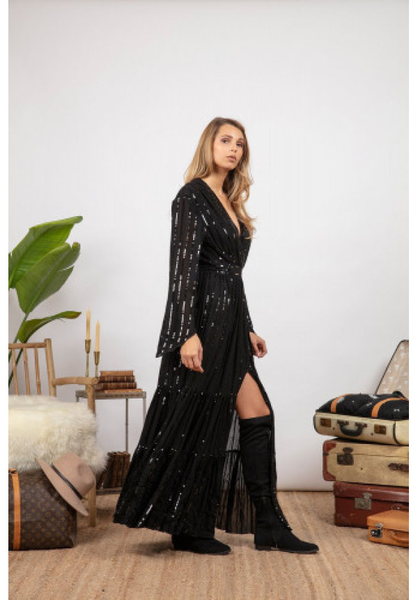 NATALY BLACK / BLACK SEQUINS LINES