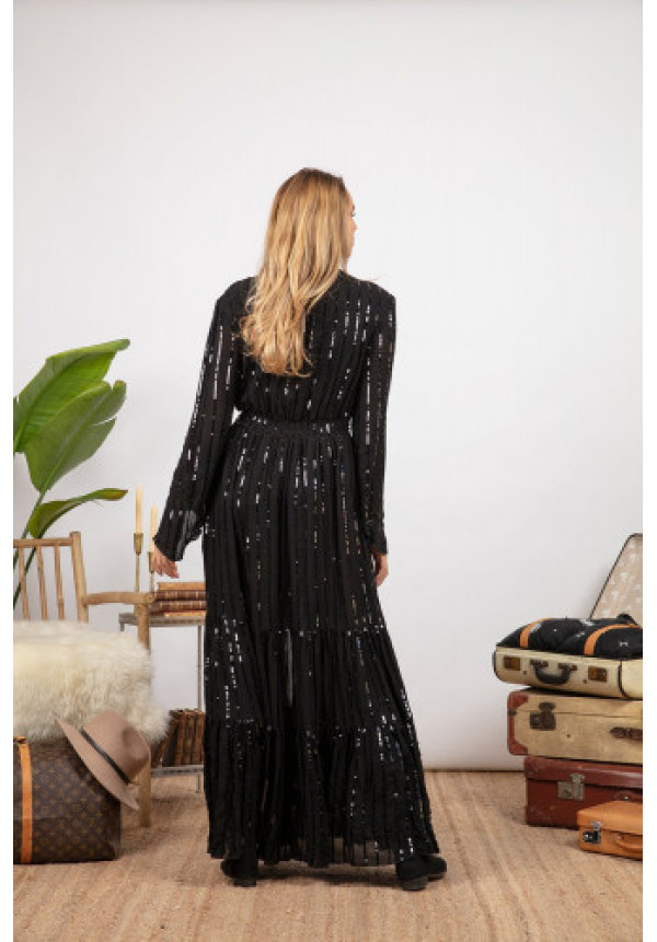 NATALY BLACK / BLACK SEQUINS LINES