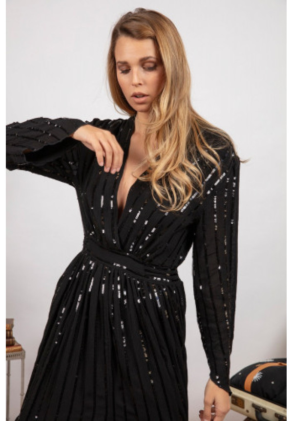 NATALY BLACK / BLACK SEQUINS LINES